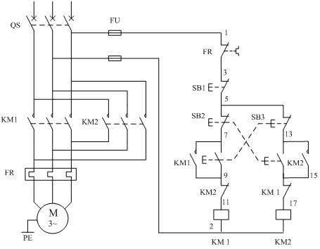 电动机正反转接线图 电动机可逆运行控制电路的调试