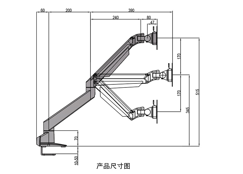 慧想(thinkwise)显示器支架 电脑液晶显示屏双屏气压支架臂 万向旋转