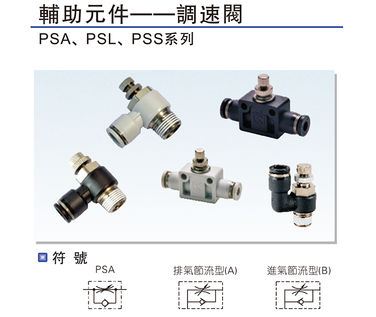 亚德客airtac 新型调速阀,排气节流型,psl6-03-a