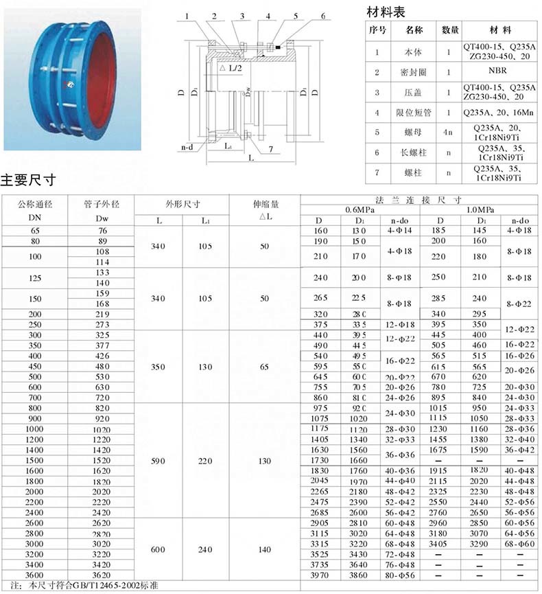 静迈 碳钢双法兰限位伸缩接头,vssja-2,dn80,pn10