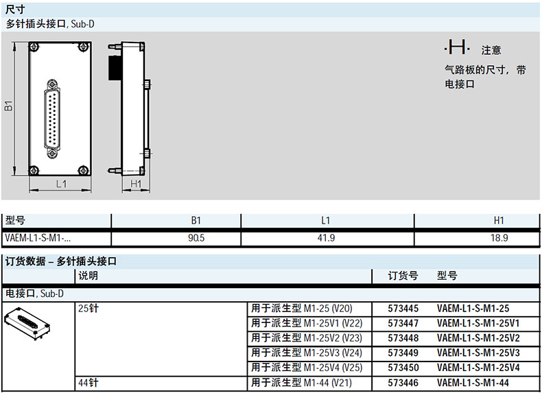 费斯托/festo vtug系列阀岛电接口,vaem-l1-s-m1-25