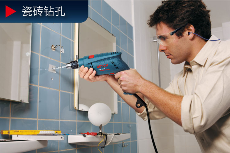 博世冲击钻,10mm系列 500w正反转可调速套装纸盒,gsb 10 re set