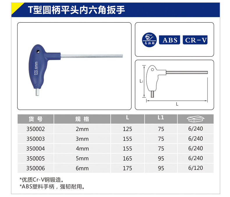 长城精工 t型内六角扳手,圆柄平头 2mm,350002【多少钱 规格参数 图片